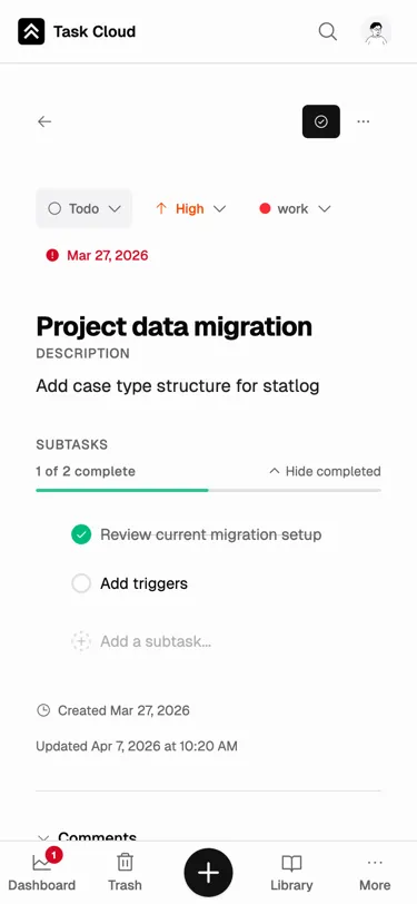 Task view in light mode