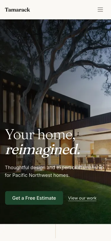 Tamarack mobile home page