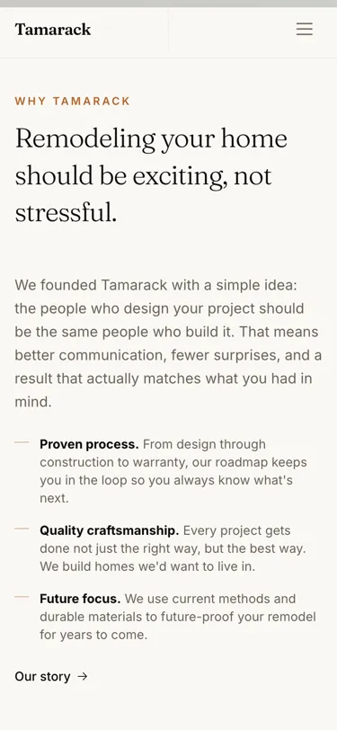 Why Tamarack on mobile